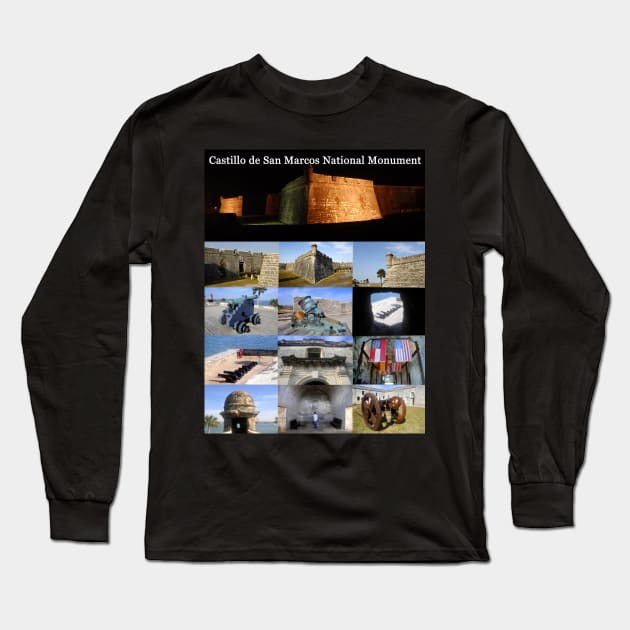 Castillo de San Marcos collage Long Sleeve T-Shirt by dltphoto